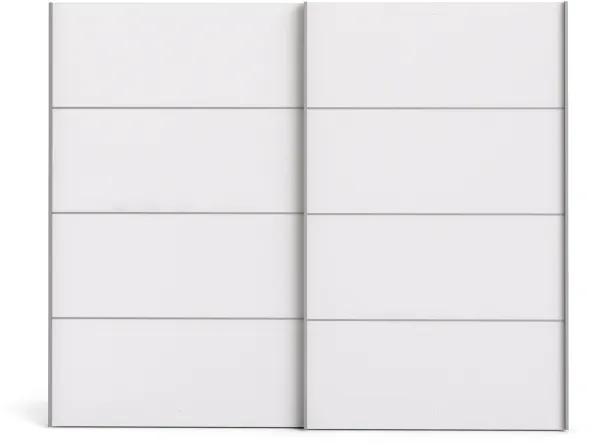 TVILUM Verona Skydedørsskab - hvid træ, 2 skydedøre, m. hylder, bred